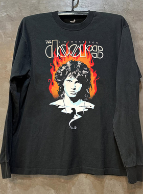 The Doors大门乐队吉姆·莫里森人像印花美式vintage古着长袖T恤
