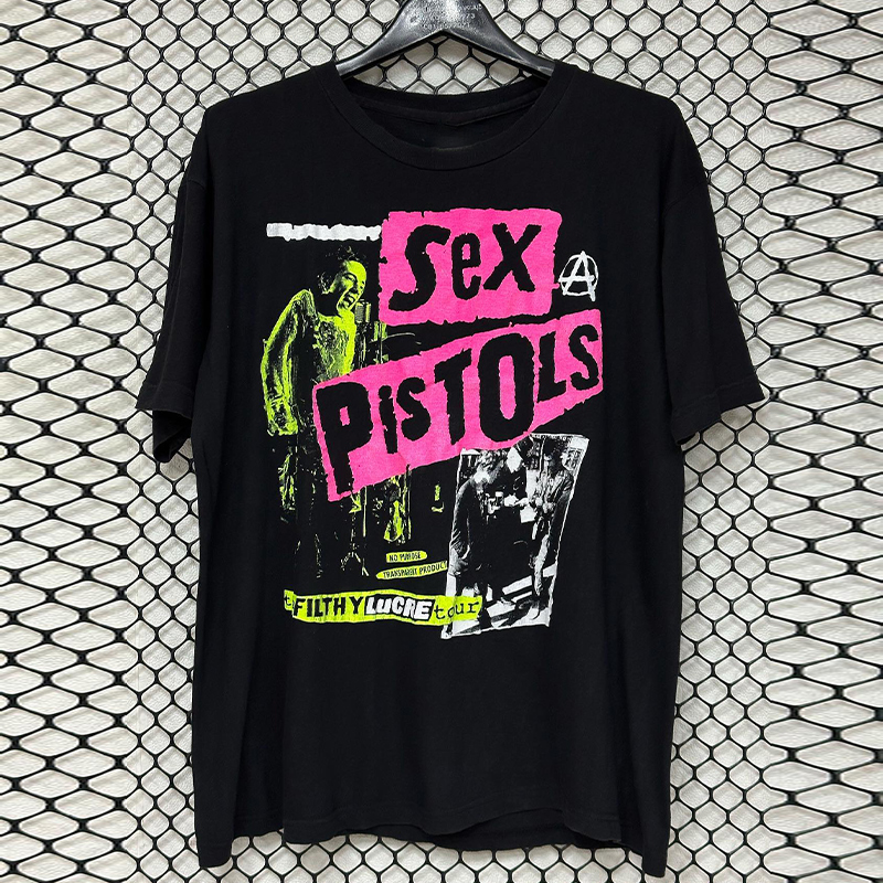 性手枪乐队美式复古vintage短袖