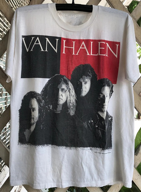 Van Halen范·海伦硬核摇滚乐队简约人像cec慵懒风纯棉短袖T恤潮