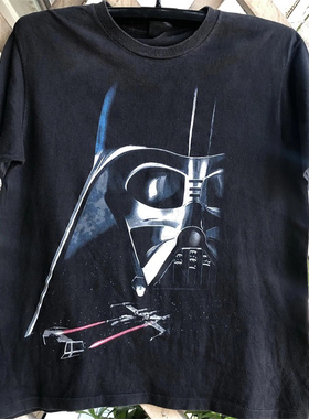 Star Wars星球大战机车风纯棉印花短袖美潮街头oldschool男女T恤