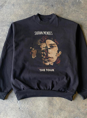 Shawn Mendes肖恩·蒙德兹人像高街痞帅hiphop嘻哈长袖男女卫衣潮