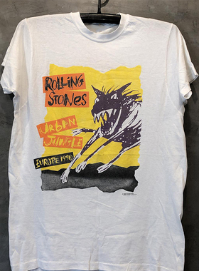 The Rolling Stones滚石乐队欧美朋克摇滚风vintage复古短袖T恤男
