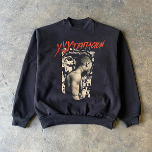 XXXTentacion欧美嘻哈纪念小众高街潮牌hiphop长袖男女氛围感卫衣