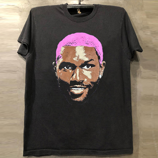 Frank Ocean说唱歌手弗兰克·奥申头像潮牌直喷印花美式短袖T恤男