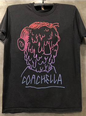 Coachella科切拉音乐节重磅纯棉潮牌短袖T恤ins超火美式复古半袖