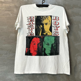 男 T恤vibe氛围感潮牌小领口五分袖 Beastie Boys野兽男孩乐队短袖