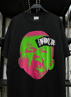 Paramore帕拉摩尔摇滚乐队短袖T恤y2k美式街头重磅棉小领口半袖潮