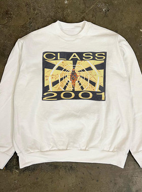 重磅无帽卫衣美式复古vintage宽松休闲慵懒风cec百搭质感长袖外套