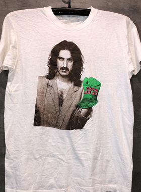 Frank Zappa弗兰克·扎帕摇滚乐吉他手人像印花短袖hiphop男女T恤