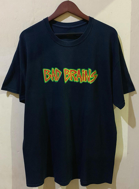 Bad Brains摇滚乐队雷鬼hiphop高街古着感短袖美式复古纯棉T恤男
