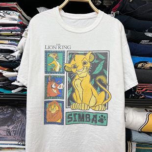 The Lion King狮子王辛巴经典动画短袖T恤oversize潮牌小领口半袖