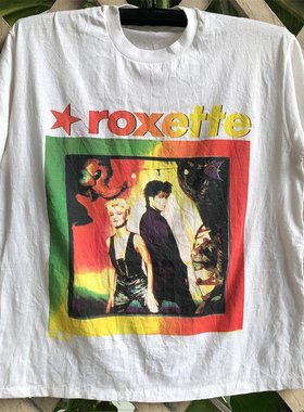 Roxette罗克赛特乐队人像高街复古短袖hiphop炸街cityboy男女T恤