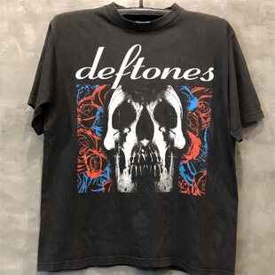 Deftones亚声调乐队另类重金属高街宽松嘻哈短袖男女重磅棉T恤潮