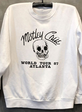 Motley Crue克鲁小丑乐队美式街头chic嘻哈朋克长袖男女复古卫衣