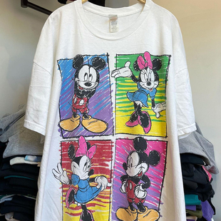 ins超火卡通动漫涂鸦chic港风潮牌短袖男女情侣装oversizeTee恤