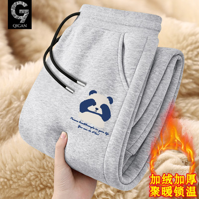 青少年加绒裤子男冬季加厚运动裤