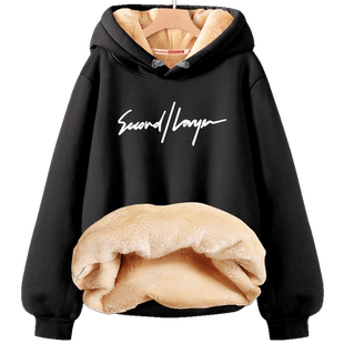 加绒卫衣男款2025新款秋冬款连帽保暖青少年冬装加厚男士冬季外套