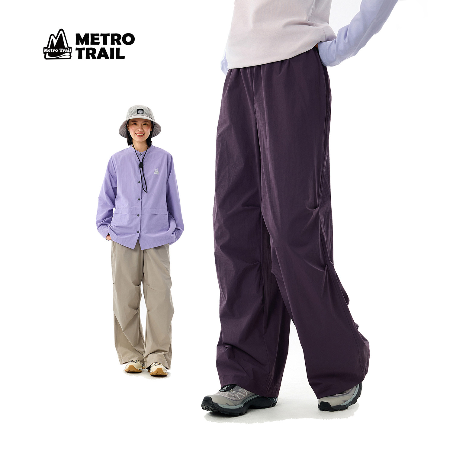 MetroTrail户外休闲裤女春秋防风防水登山运动徒步女裤冲锋裤长裤