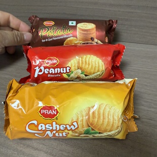 孟加拉国进口熊古屋曲奇饼干70g腰果/花生/烧烤味薄饼干休闲零食