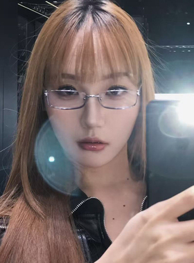 轻奢老钱风半框眼镜女款高智感方型素颜方圆脸近视眼镜架高级感