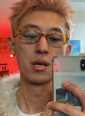 痞帅猫眼折叠墨镜复古穿搭中古风小框防紫外线遮阳太阳镜男街拍