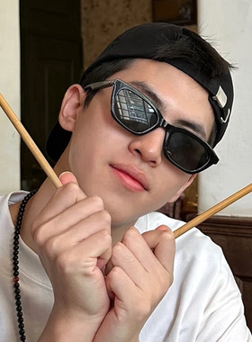 gm猫眼墨镜男士痞帅复古街拍嘻哈小框偏光防紫外线近视太阳眼镜女