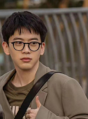 费齐鸣同款复古小圆框近视眼镜框男款可配变色有度数素颜平光镜女