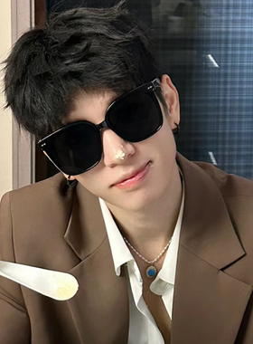 gm墨镜男款网红个性复古方框偏光防紫外线近视太阳眼镜女大脸显瘦