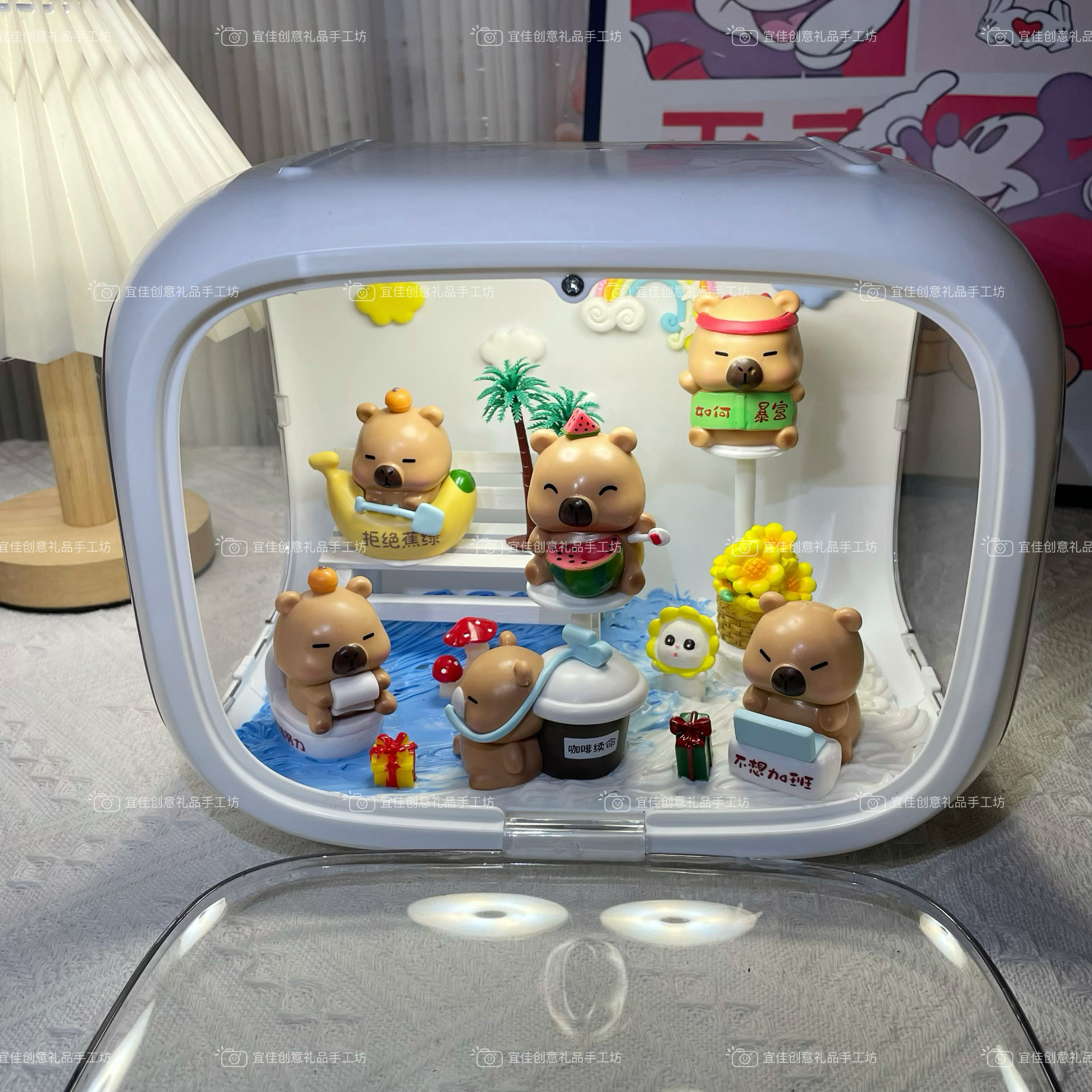 卡皮巴拉手办小夜灯摆件摆烂系列盲盒解压治愈男女生可爱生日礼物