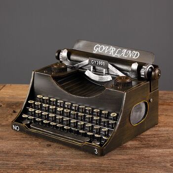 复古仿真铁艺打字机模型7080年代老式物件书店装饰品摆件摄影道具