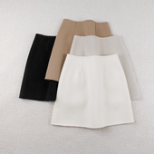 米白驼黑色半身短裙女双面羊毛呢小aA字版 甜美显白年轻腿长新款