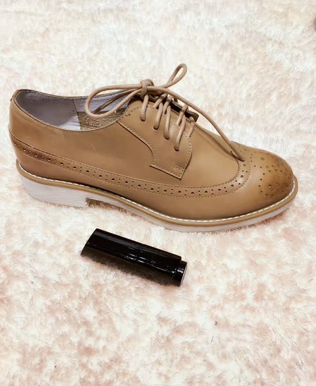 missqq2017春季新款 圆头牛皮平时时尚单鞋x111-1