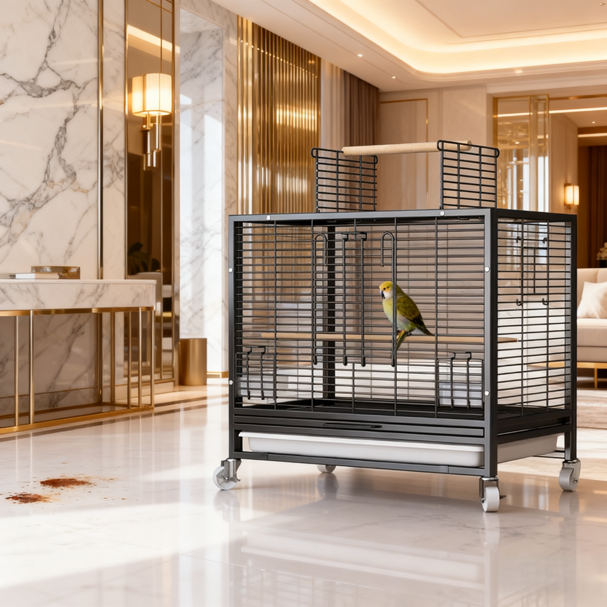横丝鸟笼鹦鹉笼家用观赏笼新型豪华别墅金属加密加固繁殖鸟笼子