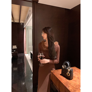 【清仓商品不退不换】南法浪漫/女人味气质高腰系带针织连衣裙