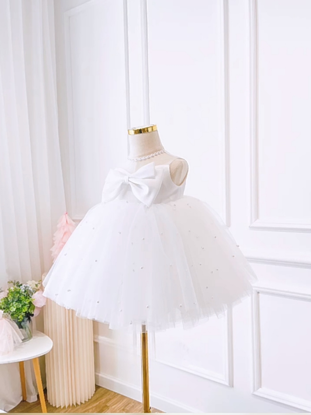 新品夏季花童婚礼小女孩蓬蓬纱儿童主持人钢琴演奏演出服生日高端