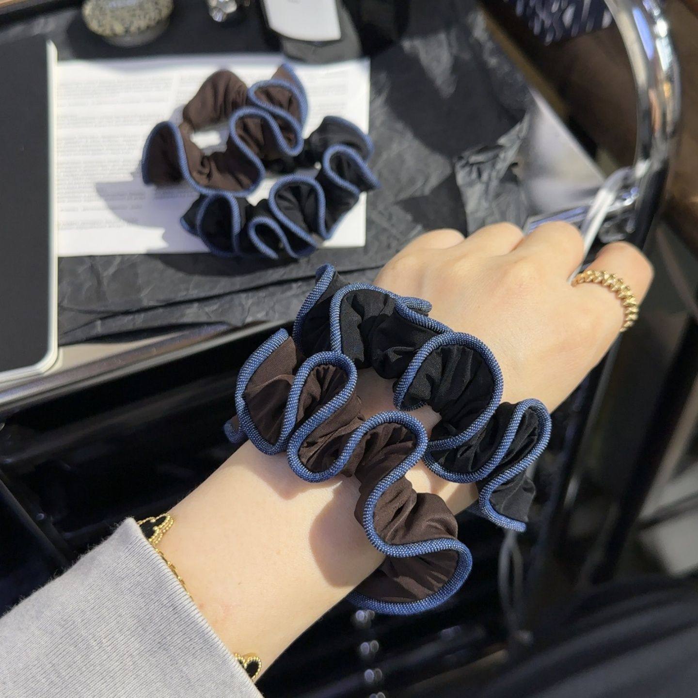 撞色木耳边小肠发圈高马尾百搭扎头头绳高弹力丸子头耐用发绳皮筋,饰品/流行首饰/时尚饰品新,发饰,淘宝优惠券,粉丝福利购,淘宝优惠卷