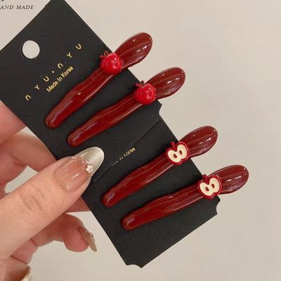 韩国可爱小苹果复古刘海发夹