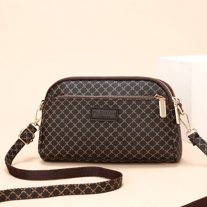 女手机包中年小包2023新款单肩包包三层女包潮斜挎包贝壳包