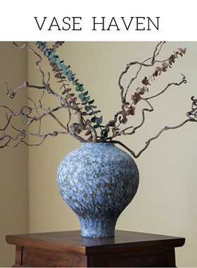 宋代美学特别好看的新中式粗陶陶罐禅意大肚花瓶侘寂风民宿装饰品