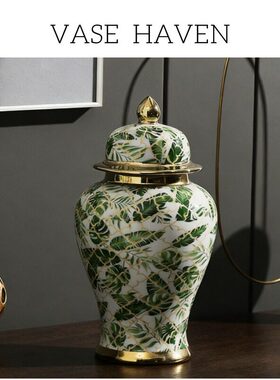 宋代美学超好看新中式禅意氛围感将军罐轻奢高级感酒柜玄关花瓶美