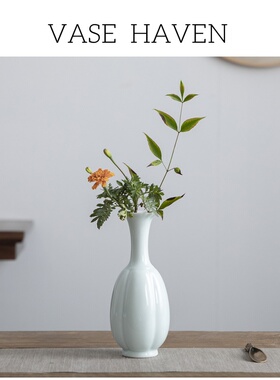 宋代美学特别好看的景德镇文艺创意复古禅意花瓶清新雅致书房摆件