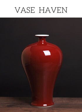 宋代宋式美学特别好看的红色喜庆氛围感花瓶客厅玄关网红爆款摆件