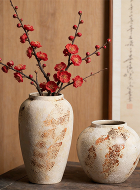 宋代宋式美学禅意绝美古朴花瓶摆件客厅特别好看的适合餐桌摆放的