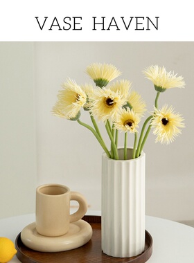 超好看白色现代简约氛围感花瓶干花水培客厅餐桌书房北欧风插花器
