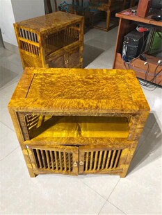 高端正宗红木茶柜缅甸黄金樟瘤疤茶水柜客厅实木餐边柜储物柜独板