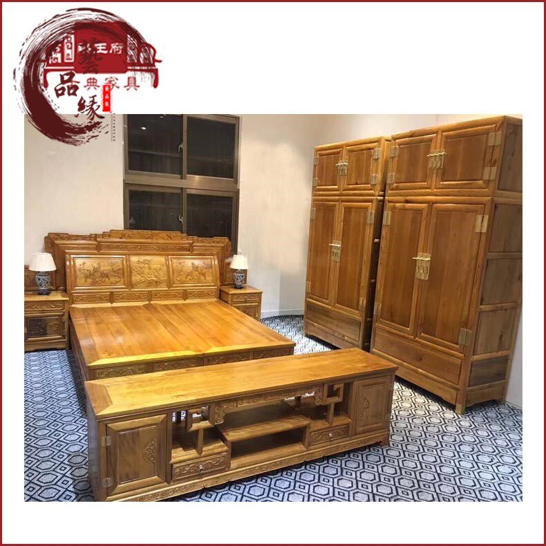 高端红木家具卧室床金丝楠床小叶桢楠双人床富贵床仿古实木床