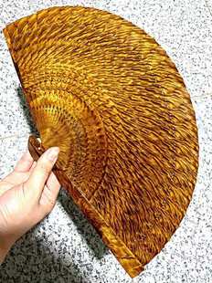 正宗四川金丝楠木苏扇小叶桢楠满水波纹中国风扇子复古红木工艺品