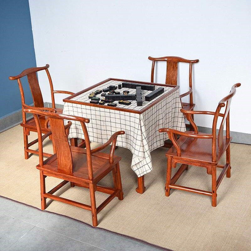 高端麻将桌中式家具独板霸王牙帐方桌泡茶桌棋牌桌家居中式方茶桌