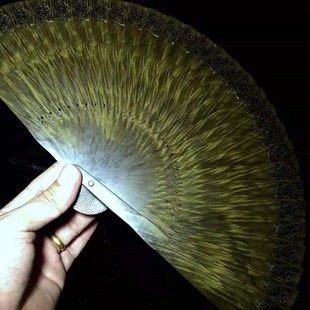 高端仙作正宗四川金丝楠木小叶桢楠阴沉乌木苏扇满水波实木扇子工