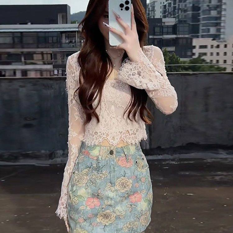 复古做旧玫瑰花牛仔短裙女2025年春夏新款高腰显瘦休闲百搭包臀裙,女装/女士精品,半身裙,淘宝优惠券,粉丝福利购,淘宝优惠卷